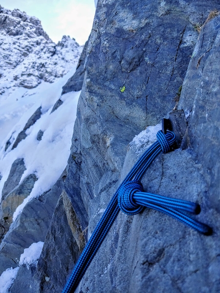 Pizzo Trona, Val Gerola, Cristian Candiotto, Simone Limonta - L'apertura di Dreamer al Pizzo Trona in Valle di Trona (Val Gerola, Orobie Valtellinesi), da parte di Cristian Candiotto e Simone Limonta il 17/11/2022