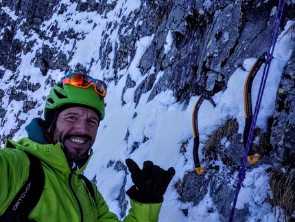 Pizzo Trona, Val Gerola, Cristian Candiotto, Simone Limonta - L'apertura di Dreamer al Pizzo Trona in Valle di Trona (Val Gerola, Orobie Valtellinesi), da parte di Cristian Candiotto e Simone Limonta il 17/11/2022