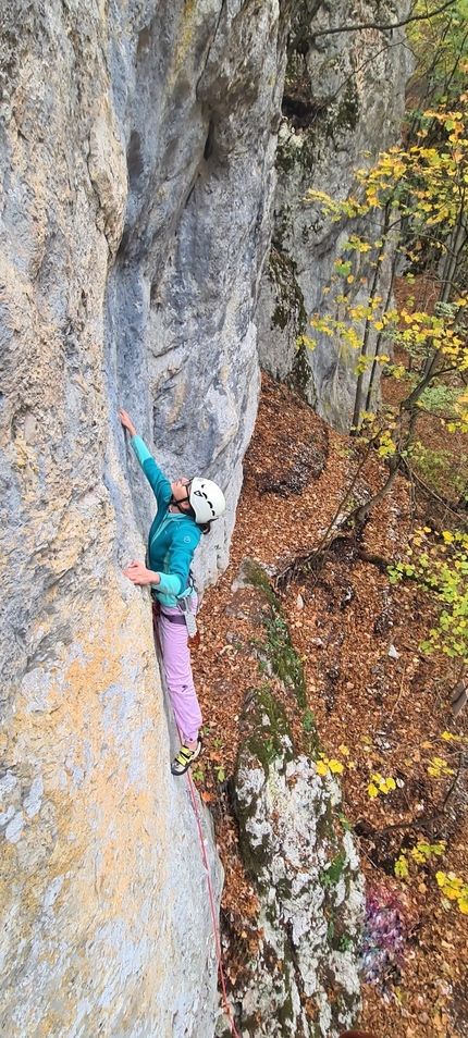 Bosco Incantato, Leonessa, Rieti - Ginevra Calandrella climbing Magica estate at Bosco Incantato, Leonessa, Italy