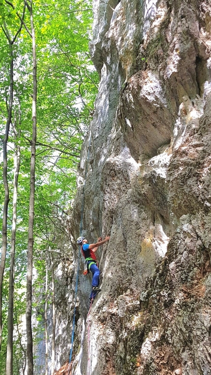 Bosco Incantato, Leonessa, Rieti - Pino Calandrella climbing Alberello, Bosco Incantato, Leonessa, Italy