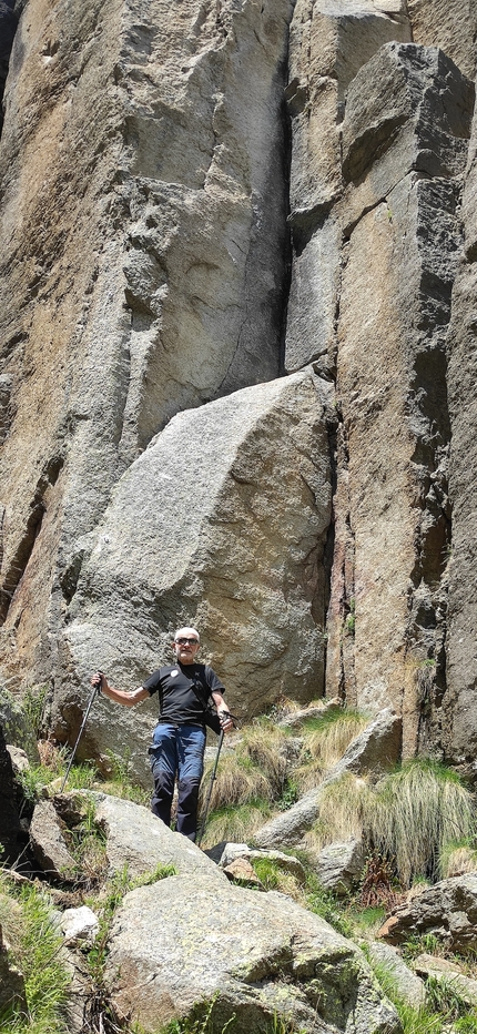 Ugo Manera - Ugo Manera alla base del Caporal in Valle dell'Orco nel 2022 