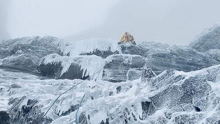 Pordoi, Dolomites, Simon Gietl, Andrea Oberbacher, Avatar  - Simon Gietl making the first ascent of 'Avatar' on Sass Pordoi, Dolomites on 10/12/2022
