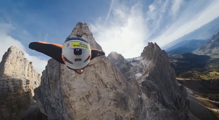 Marco Milanese's BASE jump from the Dolomites Vajolet Towers