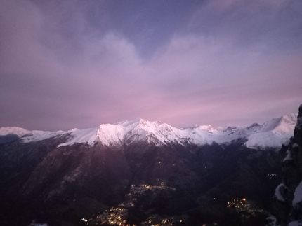 Via Gigante Buono, Monte Croce, Ivo Ferrari, Flavio Leoni - Durante la prima invernale della Via Gigante Buono al Monte Croce (Alpi Orobie) il 23/12/2022