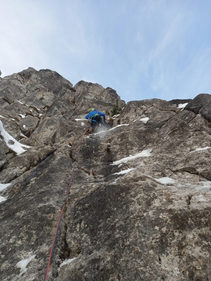 Via Gigante Buono al Monte Croce, prima invernale di Ivo Ferrari e Flavio Leoni