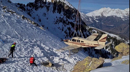 Completato il recupero dell'aereo caduto sul Lagorai