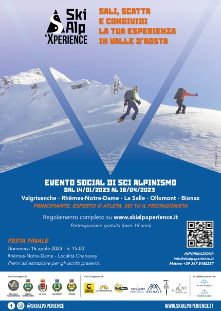 SkiAlp’Xperience, Valle d'Aosta - Dal 14/01/2023 al 16/04/2023 ritorna 'SkiAlp’Xperience', l'appuntamento di scialpinismo che coinvolge 5 vallate della Valle d'Aosta: Valgrisenche, Rhêmes-Notre-Dame, La Salle, Ollomont e Bionaz