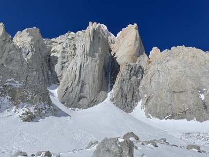 Colin Haley, Supercanaleta, Fitz Roy, Patagonia - Colin Haley making the first winter solo of Supercanaleta on Fitz Roy in Patagonia, September 2022