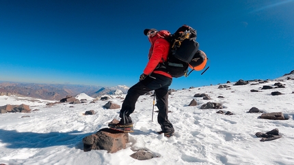 Andrea Lanfri, Aconcagua - Andrea Lanfri in cima all'Aconcagua il 22/01/2023