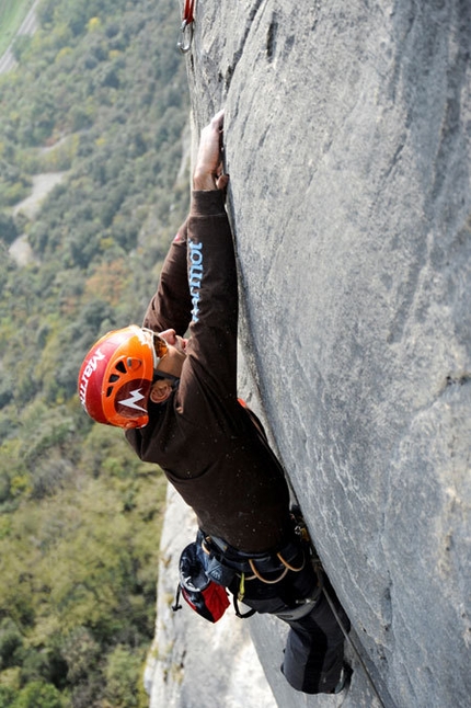 Testa o Croce, Monte Cimo - Val d'Adige - Nicola Tondini on pitch 4 of Testa o Croce (8b max, 7c obl.), Monte Cimo - Val d'Adige