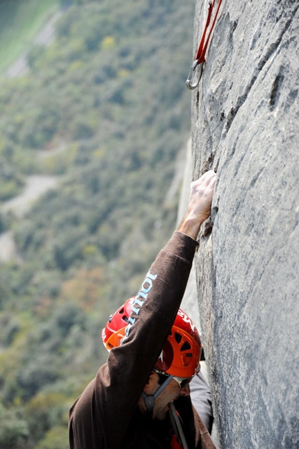 Testa o Croce, Monte Cimo - Val d'Adige - Nicola Tondini on pitch 4 of Testa o Croce (8b max, 7c obl.), Monte Cimo - Val d'Adige