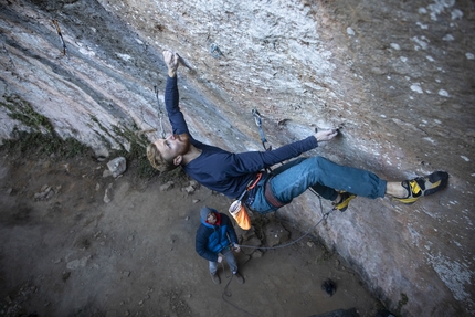 Jakob Schubert, Siurana, Spain - Jakob Schubert climbing at Siurana in Spain