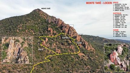 Loceri, Sardegna - Loceri, Sardegna: una ventina di vie dal 5a al 7b sullo splendido granito rosso e ruvido dell’Ogliastra