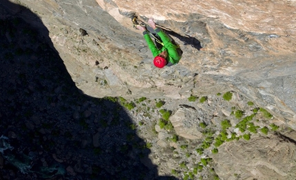 Hallucinogen Wall, first free ascent by Hansjörg Auer