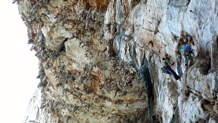 Banda del Buco - Antro della Perciata, Monte Pellegrino - Nicola Sartori on pitch 2 of  La banda del buco - Antro della Perciata, Palermo, Sicily