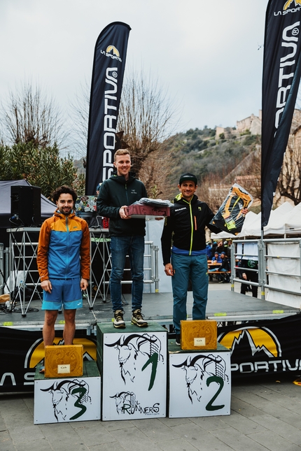 La Sportiva Trail del Marchesato, Finalborgo - 3. Gilles Roux 1. Erland Eldrup 2. Daniel Jung, La Sportiva Trail del Marchesato 2023 a Finalborgo