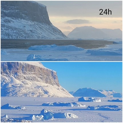 Greenland, Oqatssut Wall, Paweł Hałdaś, Marcin Tomaszewski - First ascent of FRAM, Oqatssut Wall, Greenland (Paweł Hałdaś, Marcin Tomaszewski 10-24/02/2023)