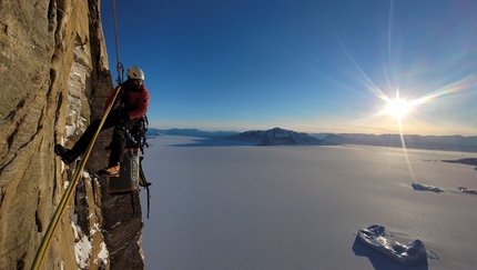 Greenland, Oqatssut Wall, Paweł Hałdaś, Marcin Tomaszewski - First ascent of FRAM, Oqatssut Wall, Greenland (Paweł Hałdaś, Marcin Tomaszewski 10-24/02/2023)