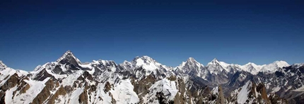 Eternal Flame, Nameless Tower, Thomas Huber, Alexander Huber - Summit panorama, Eternal Flame, Nameless Tower, Trango, Karakorum, Alexander