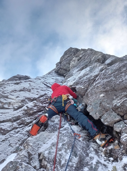 Ben Nevis, Scozia, Dario Eynard, Fabio Olivari - L'apertura di 'Solar Wind' sul Ben Nevis durante il Scottish Winter Climbing Meet 2023