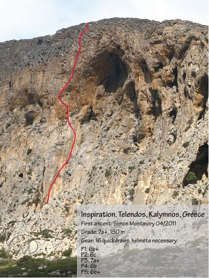 Inspiration - Inspiration (7a+, 150m) Telendos, Kalymnos, Greece. First ascent Simon Montmory 04/2011