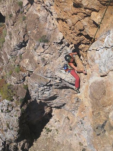 Inspiration - Tiia Porri on Inspiration (7a+, 150m) Telendos, Kalymnos, Greece. First ascent Simon Montmory 04/2011