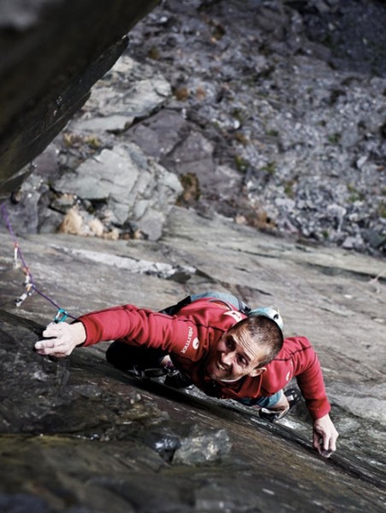 Steve Mcclure - Steve Mcclure repeating The Quarryman E8, Dinorwig slate quarries, North Wales