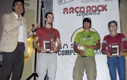 Arco Rock Legends - The winners of Arco Rock Legends 2007, Patxi Usobiaga and David Lama, together with Angela Eiter