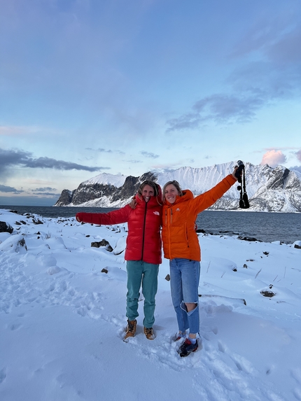 Grytetippen, Senja, Norway, Fay Manners, Freja Shannon - Fay Manners and Freja Shannon on Senja island, Norway, March 2023