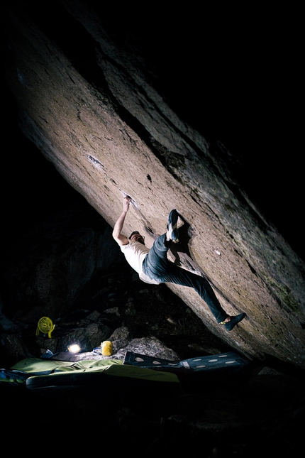 William Bosi, Burden of Dreams, Finland - Will Bosi climbing Burden of Dreams (9A) in Finland