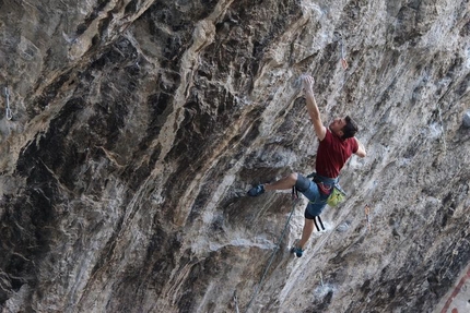 Stefano Carnati sends Erebor (9b) at Arco, Italy