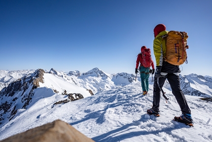 Mount Morrison, California, Jack Cramer, Tad McCrea, Vitaliy Musienko - Jack Cramer and Vitaliy Musienko on the summit of Mount Morrison in California, USA after having made the first ascent of Troll Toll (600m, M5) on the ENE Face