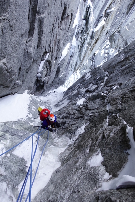 Aiguille du Blaitiere, Tom Livingstone, Rob Smith - Aiguille du Blaitiere parete nordovest (Tom Livingstone, Rob Smith 27-29/01/2023)