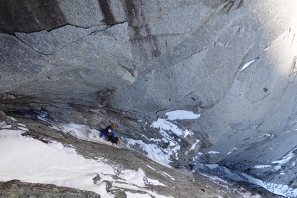 Aiguille du Blaitiere, Tom Livingstone, Rob Smith - Aiguille du Blaitiere parete nordovest (Tom Livingstone, Rob Smith 27-29/01/2023)