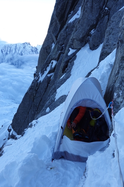 Aiguille du Blaitiere, Tom Livingstone, Rob Smith - Aiguille du Blaitiere parete nordovest (Tom Livingstone, Rob Smith 27-29/01/2023)