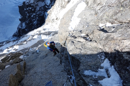 Aiguille du Blaitiere, Tom Livingstone, Rob Smith - Aiguille du Blaitiere parete nordovest (Tom Livingstone, Rob Smith 27-29/01/2023)