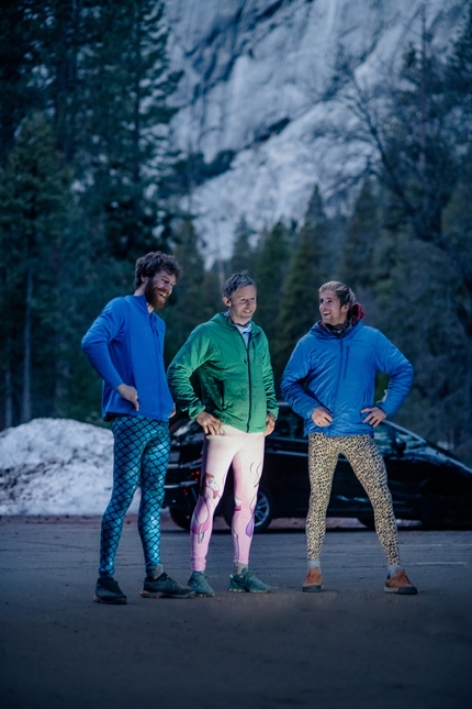 Siebe Vanhee, Dawn Wall, El Capitan, Yosemite - Siebe Vanhee, Tommy Caldwell & Sébastien Berthe in Yosemite, gennaio 2022