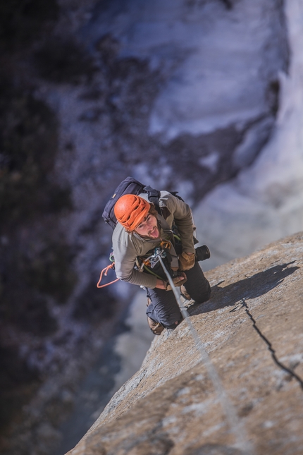 Siebe Vanhee, Dawn Wall, El Capitan, Yosemite - Alex Eggermont on the Dawn Wall on El Capitan in Yosemite, January 2022