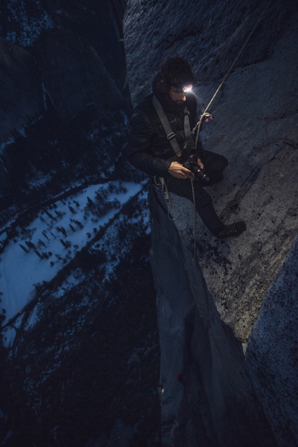 Siebe Vanhee, Dawn Wall, El Capitan, Yosemite - Siebe Vanhee tenta la Dawn Wall su El Capitan in Yosemite, gennaio 2022