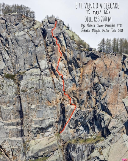 Valle Orco, Parete delle Aquile, Federica Mingolla, Matteo Sella - Federica Mingolla and Matteo Sella climbing 'E ti vengo a cercare', Parete delle Aquile, Valle dell'Orco