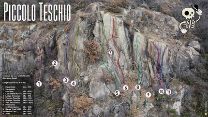 Val di Susa trad - La falesia di arrampicata trad Piccolo Teschio in Valle di Susa