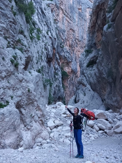 Hotel Supramonte, Gola di Gorropu, Sardinia, Federica Mingolla - Federica Mingolla in the Gola di Gorropu gorge in Sardinia, below Hotel Supramonte