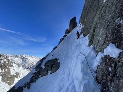 Salbitschijen Winter Trilogy, Switzerland, Lukas Hinterberger, Michael Wohlleben - Lukas Hinterberger & Michael Wohlleben completing the Salbitschijen Winter Trilogy in Switzerland (15-16/02/2023)