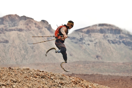 Andrea Lanfri, Tenerife, Canary Islands, Mount Teide - Andrea Lanfri on Tenerife (Canary Islands) ascending Mount Teide, the highest mountain in Spain