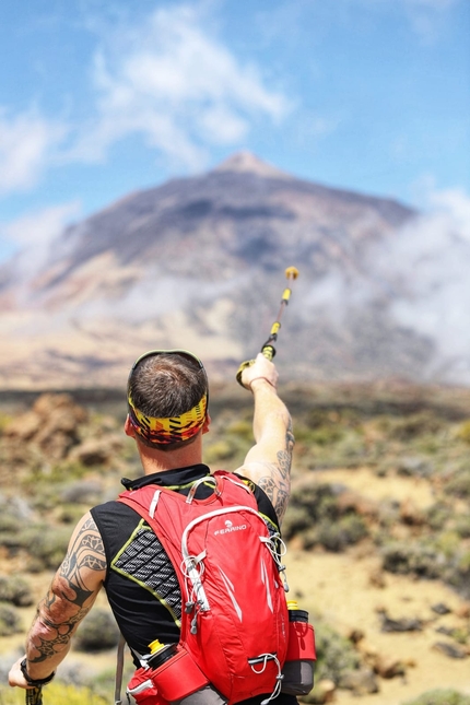 Andrea Lanfri, Tenerife, Canary Islands, Mount Teide - Andrea Lanfri on Tenerife (Canary Islands) ascending Mount Teide, the highest mountain in Spain