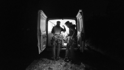 Valle del Sarca, Diedro Maestri, Diedro Manolo, Diedro Martini, Jacopo Biserni, Diego Toigo - Jacopo Biserni e Diego Toigo, preparativi per il Trittico dei tre diedri della Valle del Sarca, 06/04/2023