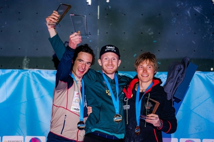 Lead World Cup 2023, Villars - 2. Adam Ondra 1. Jakob Schubert 3. Alexander Megos Lead World Cup 2023, Villars