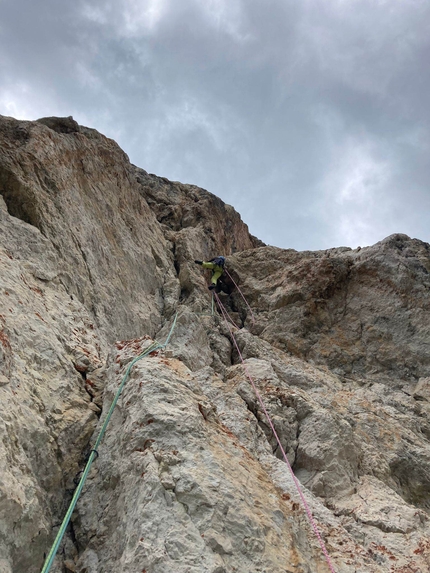 Sass di Stria, Magia Nera, Dolomites, Michal Coubal, Martin Tučka - Making the first ascent of Magia Nera, Sass di Stria, Dolomites (Michal Coubal, Martin Tučka 15-16/06/2023)