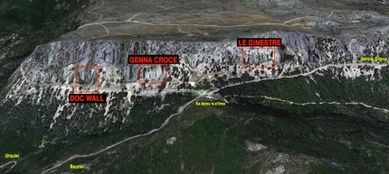 Genna Croce, Sardegna - L'accesso alle falesie Doc Wall, Genna Croce e Le Ginestre in Sardegna