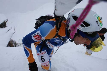 Tour du Rutor 2006, Arvier, Valle d'Aosta - Ivan Murada all'uscita del  Canalino d'accesso al ghiacciaio del Chateau Blanc